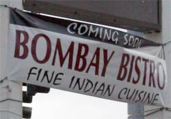 Bombay Bistro coming soon sign